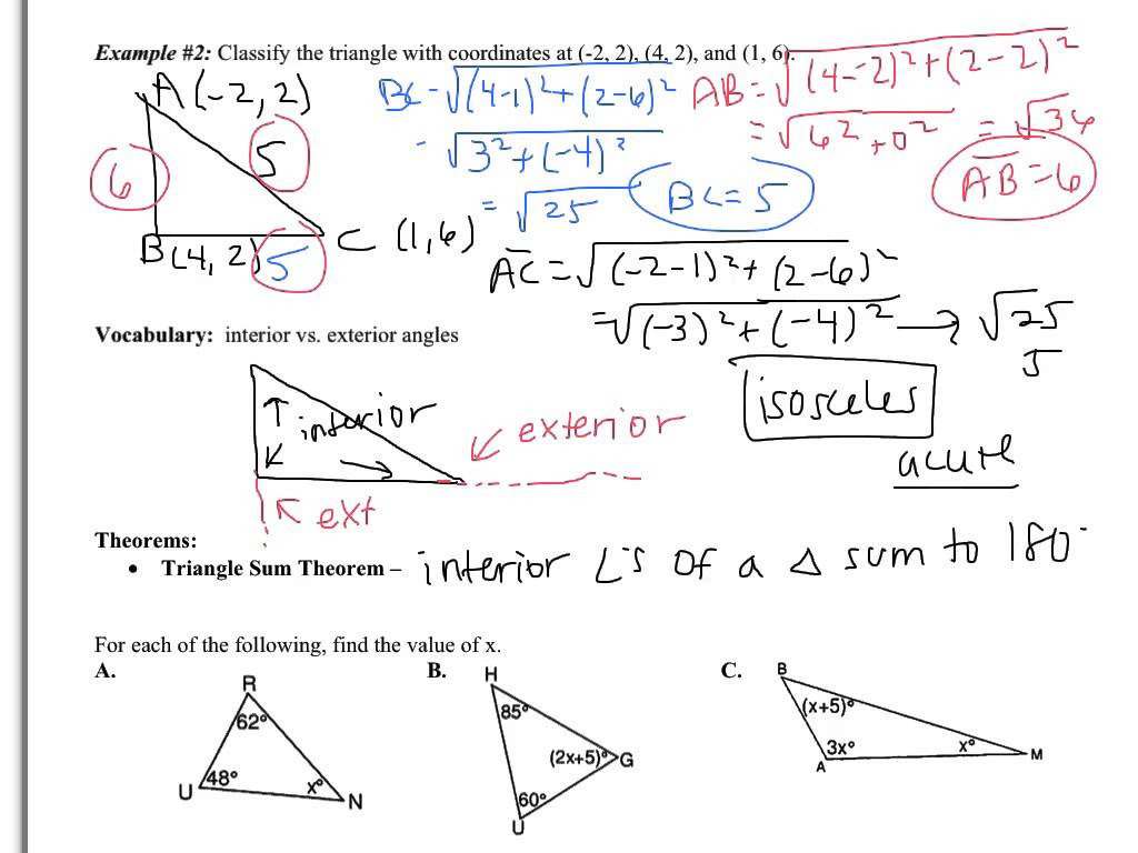 Triangle angle sum worksheet