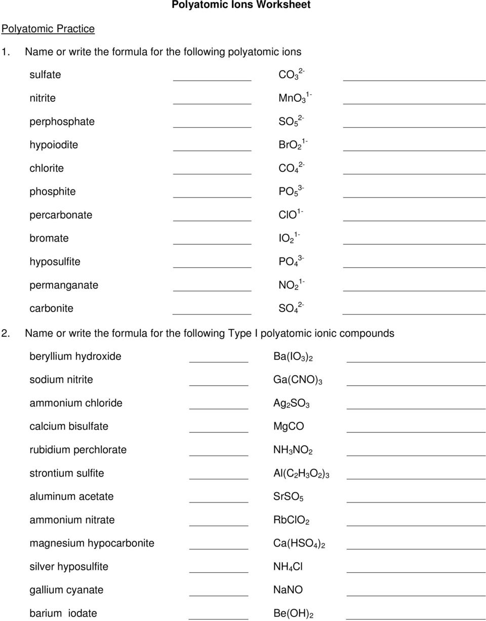 Writing ionic formulas worksheet answers — db-excel.com