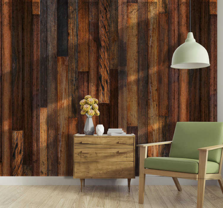 October Evening Wood Wallpaper Tenstickers