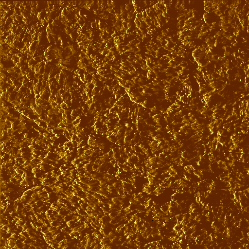 Crystal grains in gold. Tunneling current image, 1 nA setpoint, 50 mV bias.