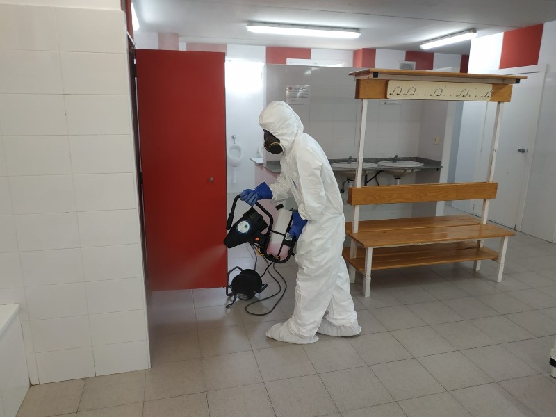 Desinfección estadio del Fornás