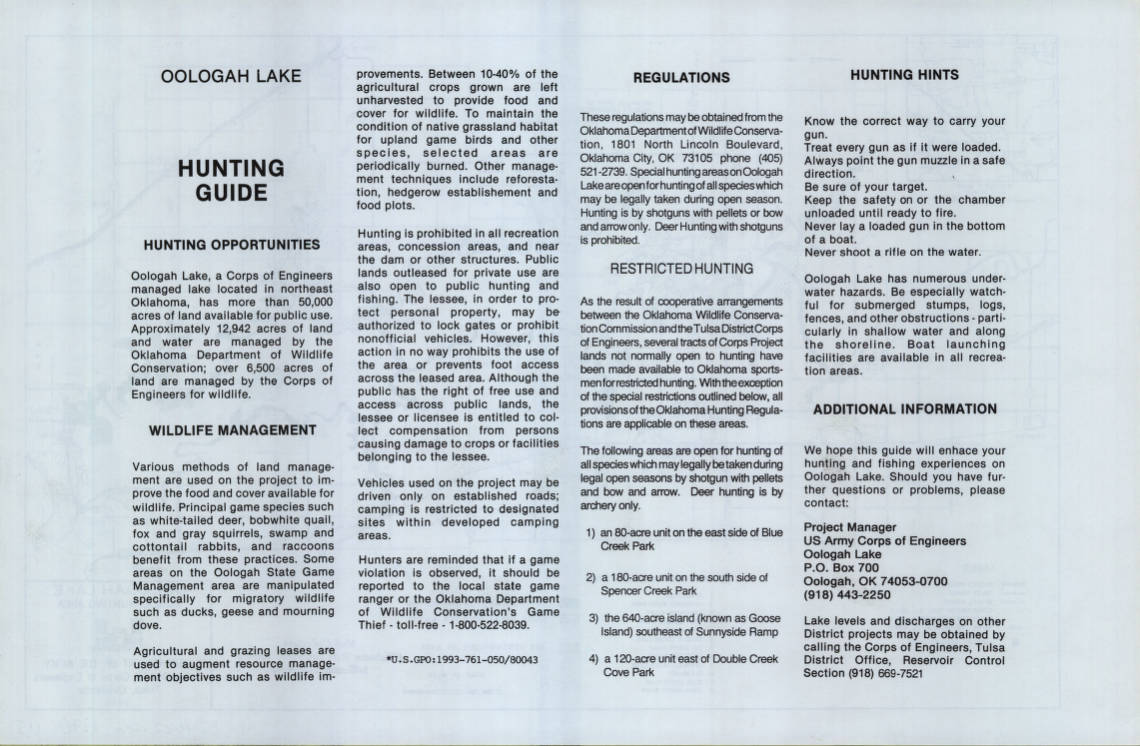 Oologah Lake Public Hunting Area The Oklahoma Digital Map