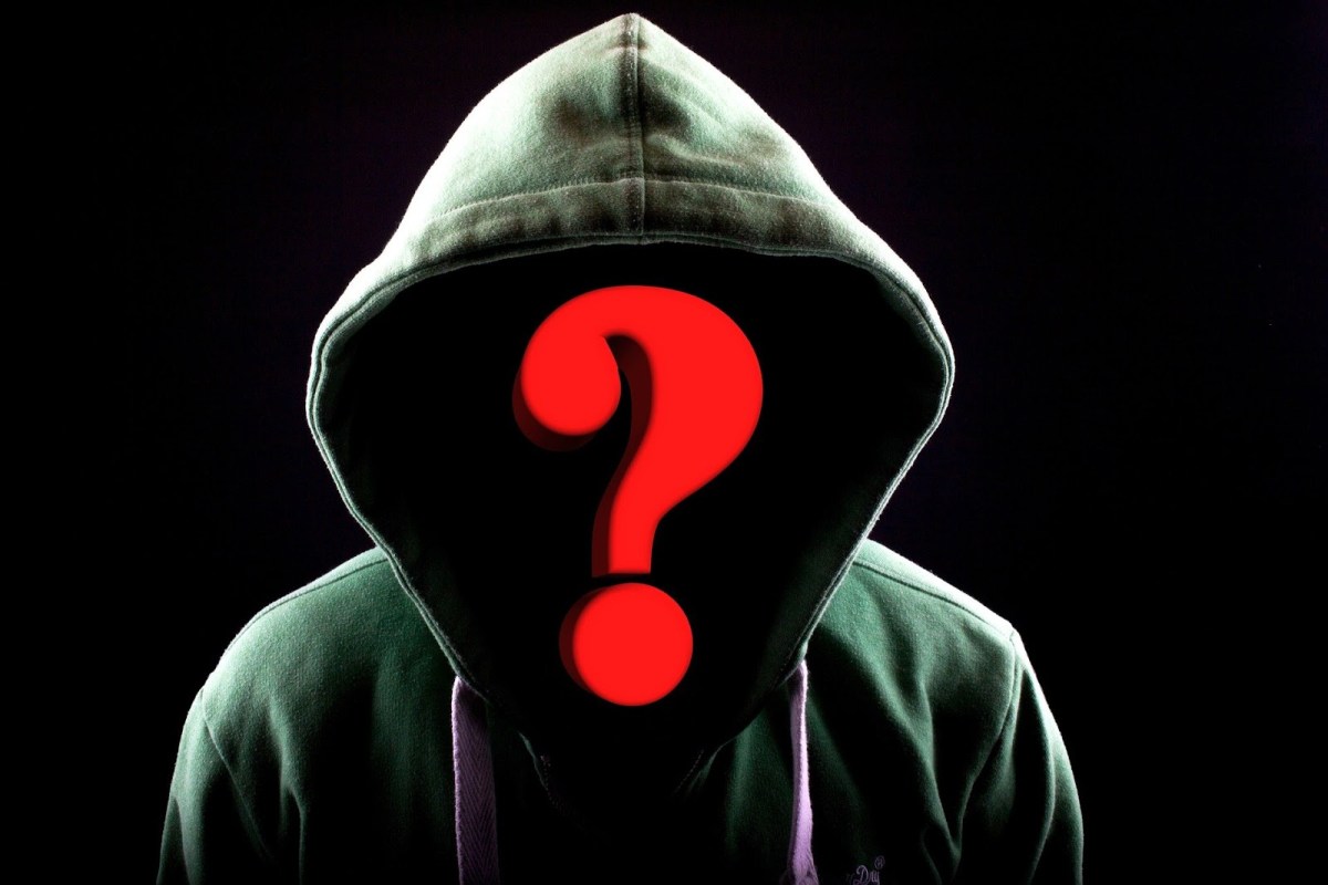 An image of a person wearing a hoodie with a question mark where the face should be.