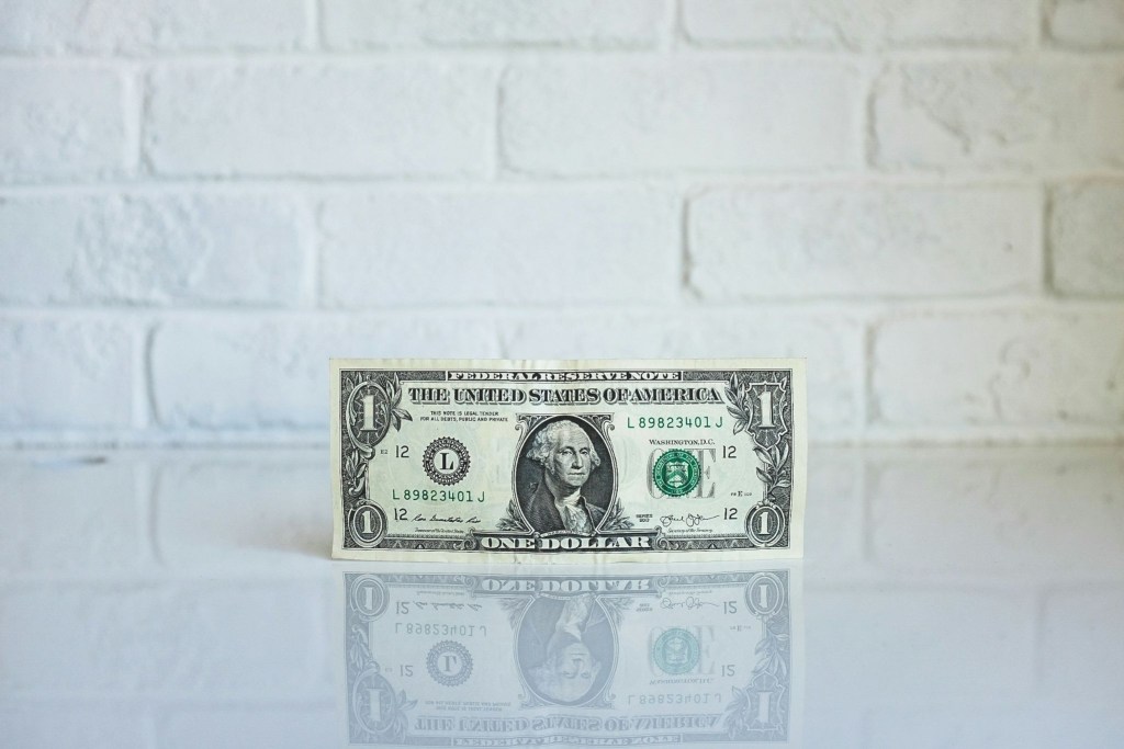 A US one dollar bill