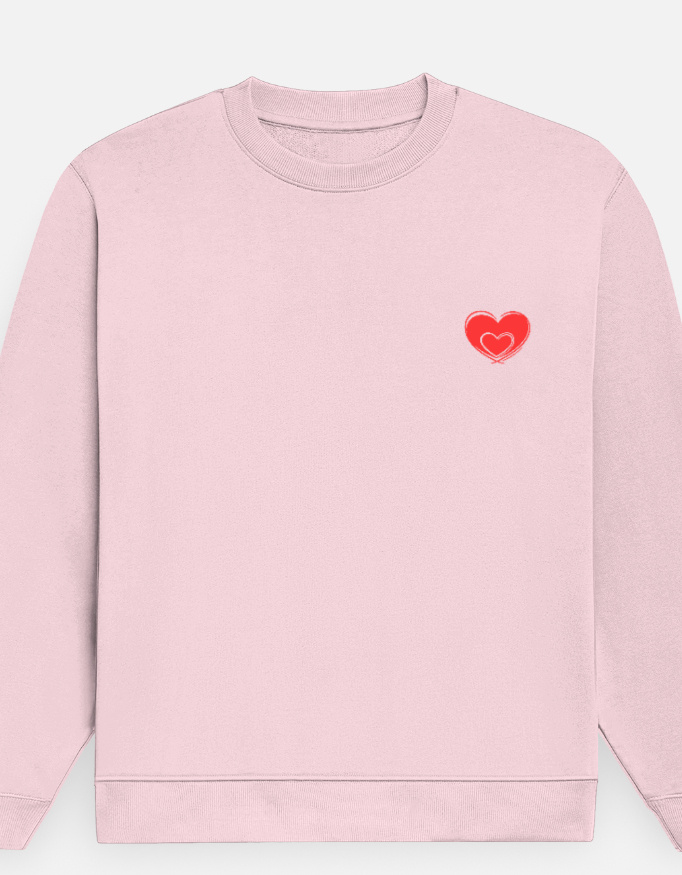 Unisex Sweatshirt - 2 Hearts Woven Together Red