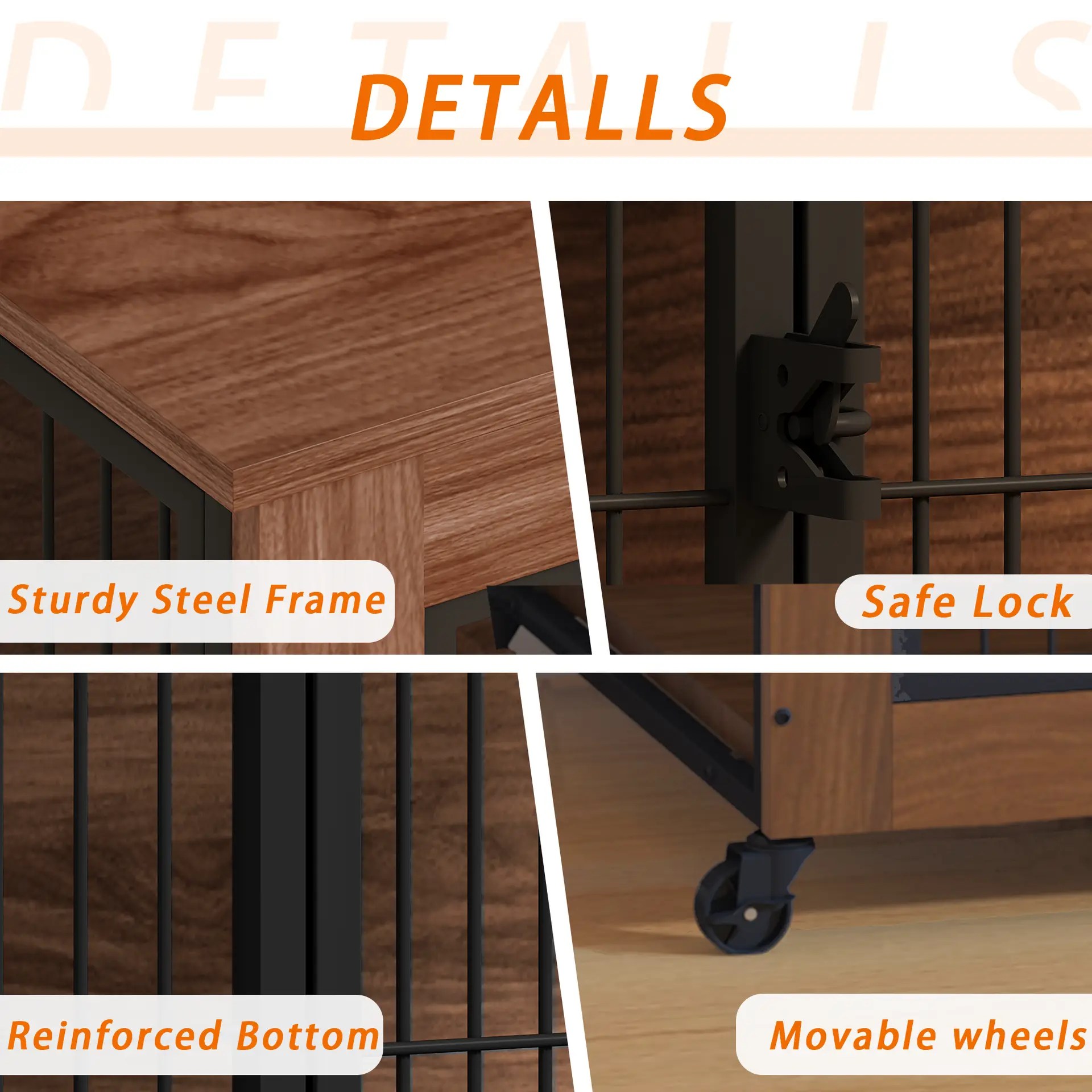 secure dog crate with sliding latch doors to prevent escape