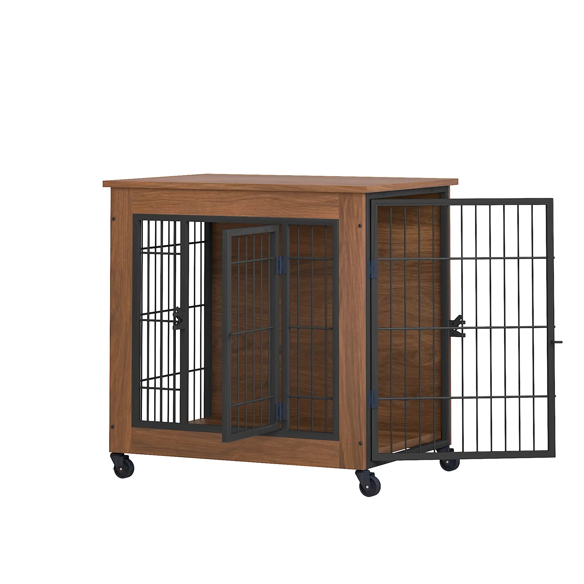 Dog Crate Furniture with Wheels for Small Dogs