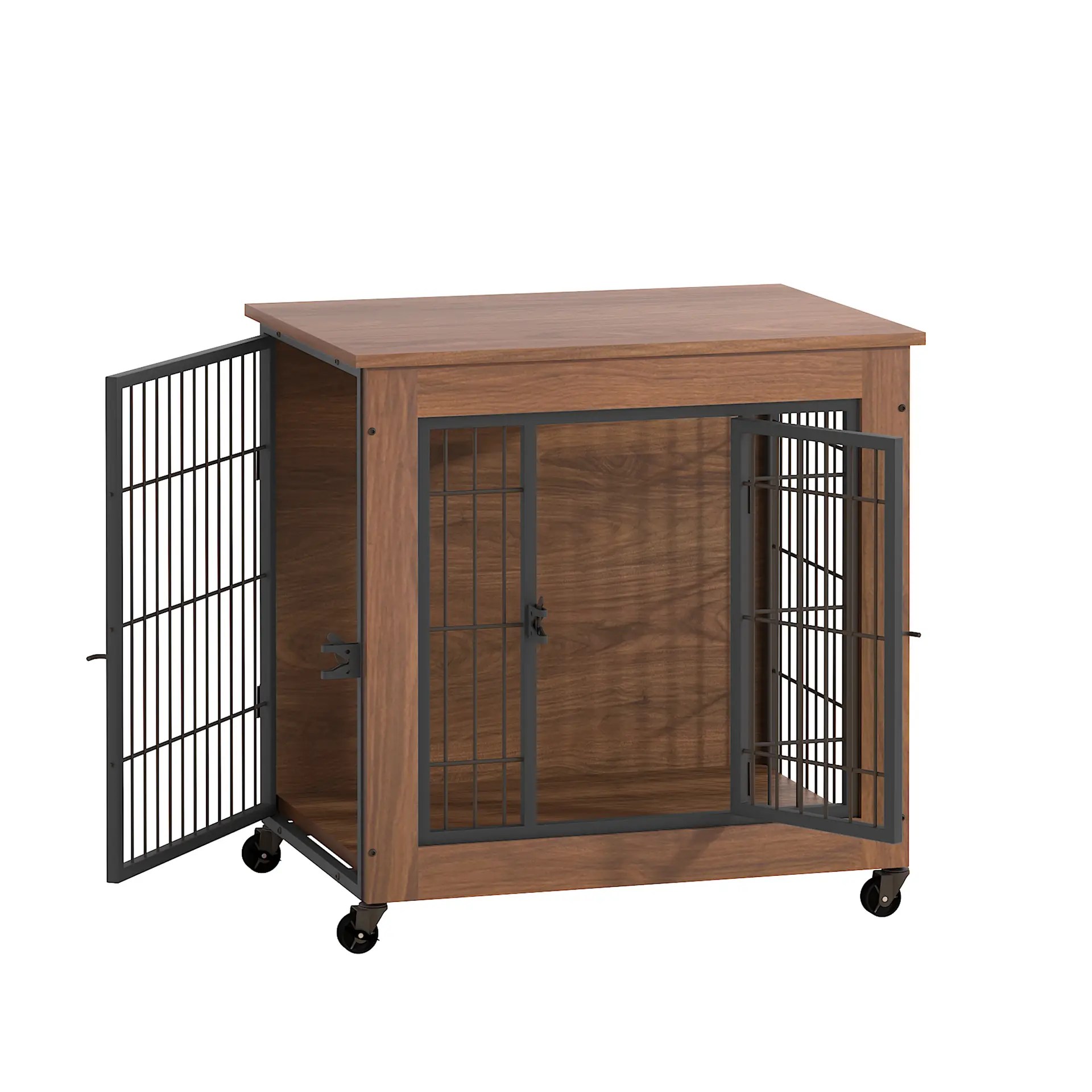 Dog Crate Furniture with Wheels for Small Dogs