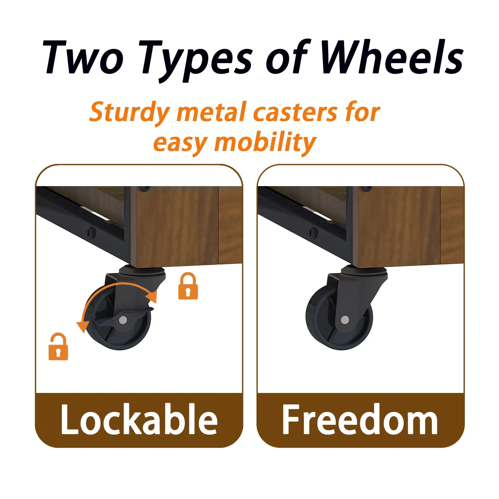 dog crate furniture with wheels and lockable casters for easy movement