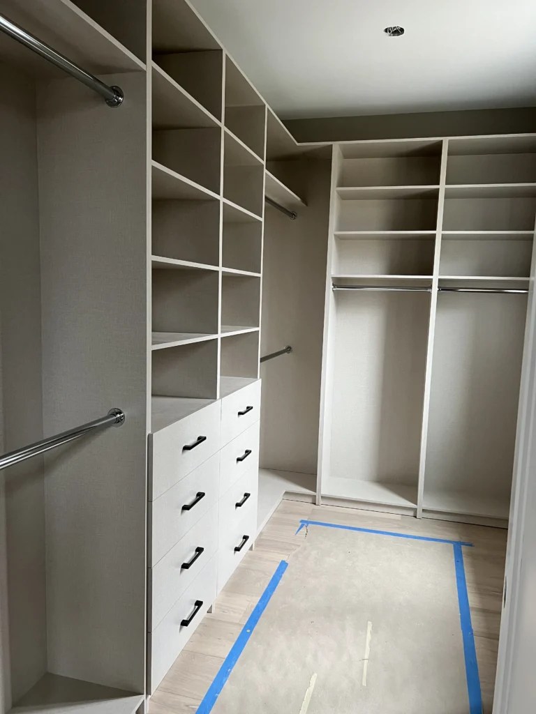 walk-in closet side and center