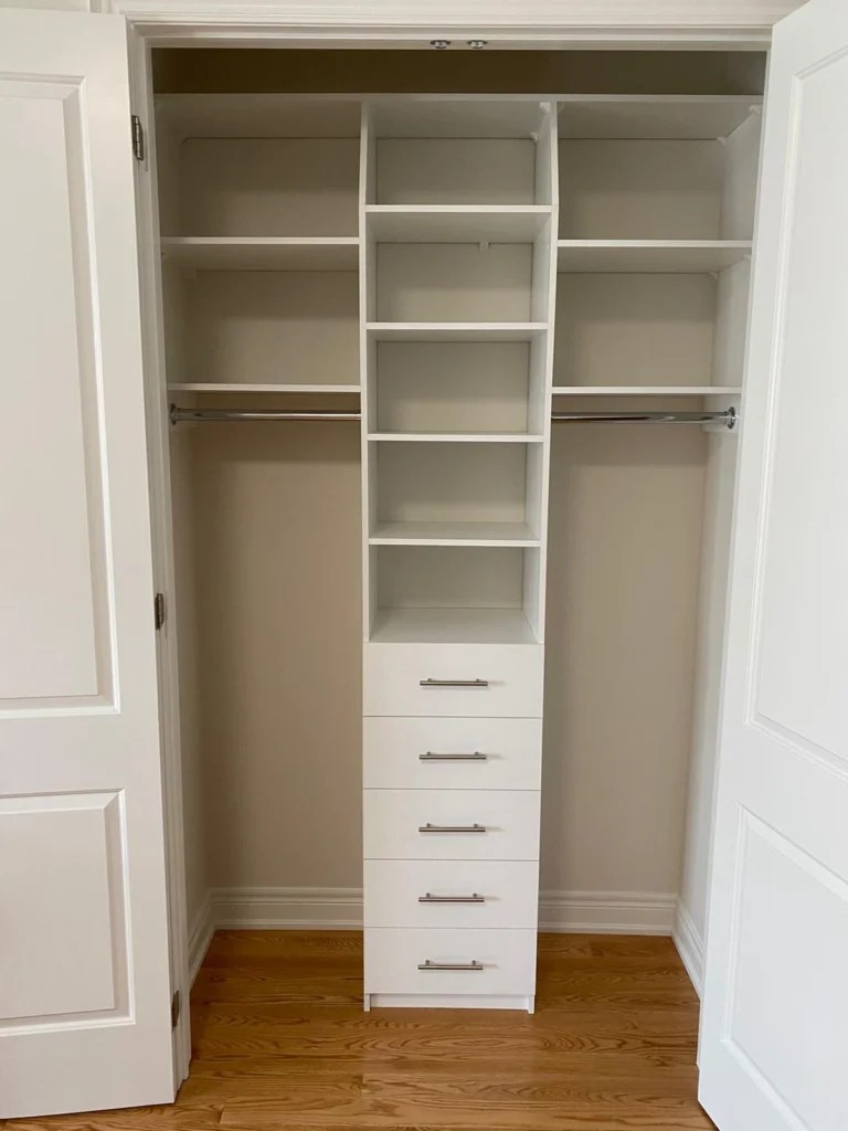 Reach-in drawers and shelfs