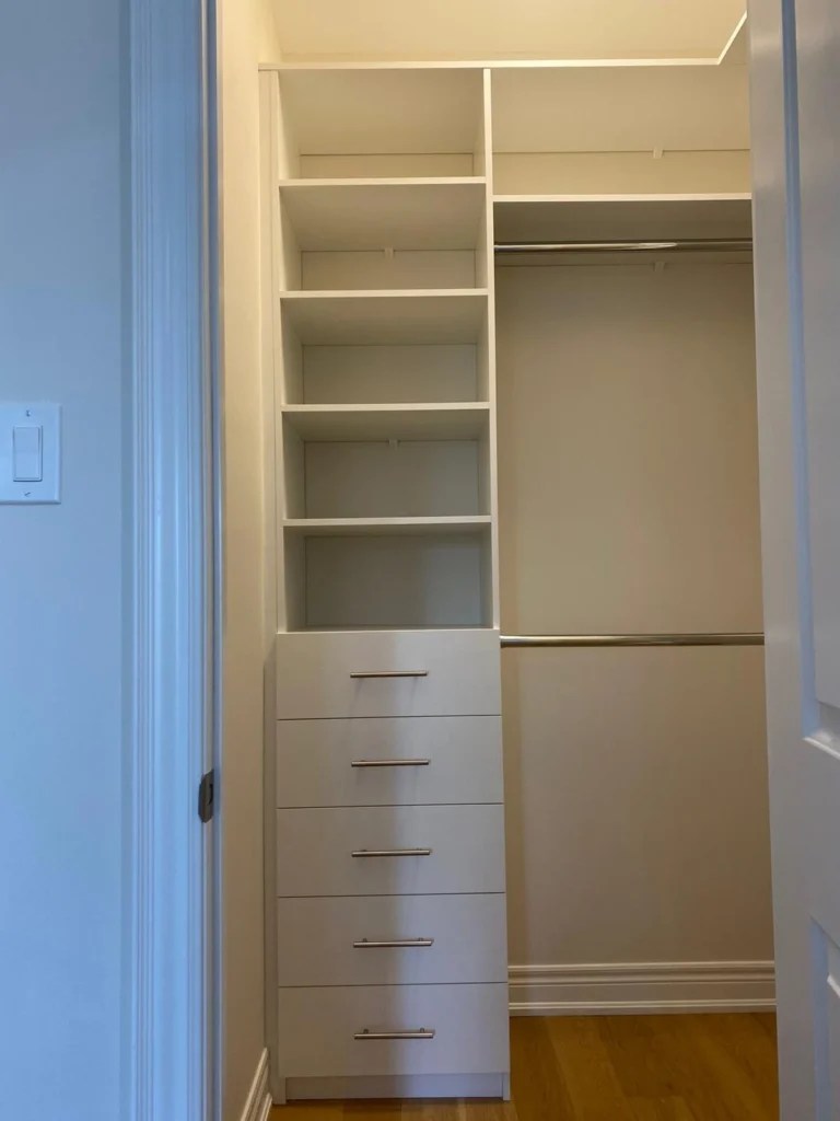 Reach-in drawers + shelfs