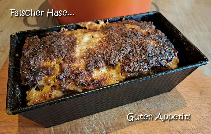 Falscher Hase, DDR Hackbraten mit Ei in der Mitte