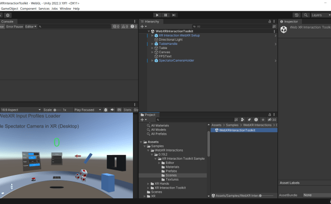 Using XR Interaction Toolkit | WebXR Export
