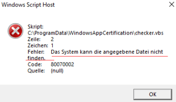 Bei fehler fortsetzen als nächstes. Losung Windows Script Host Fehler Unter Windows 10