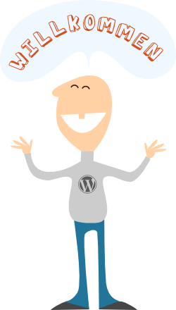 Männchen mit Willkommensgruß