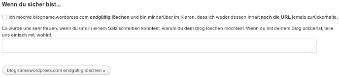 Blog löschen