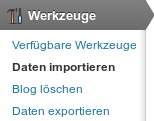 Werkzeuge-Daten importieren