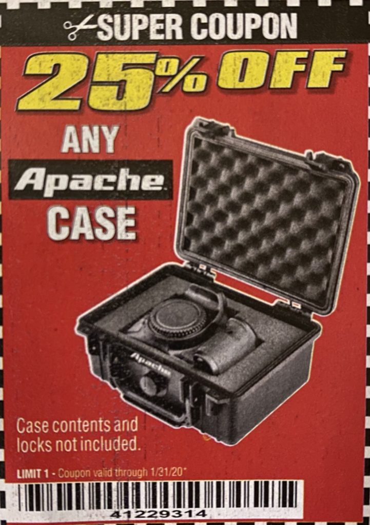 harbor freight apache case coupon 25 off any case dealiome