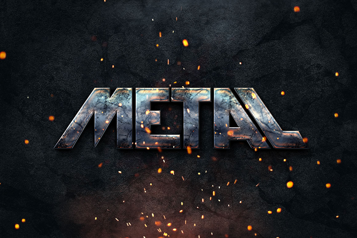 Metal Free PSD Text Style — Discounted