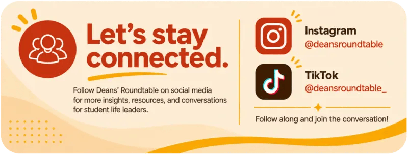 Stay connected with Deans' Roundtable Social Media