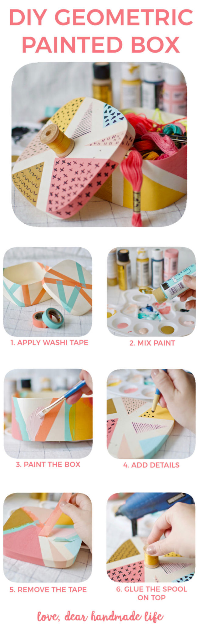 Diy Painted Geometric Wooden Box Dear Handmade Life