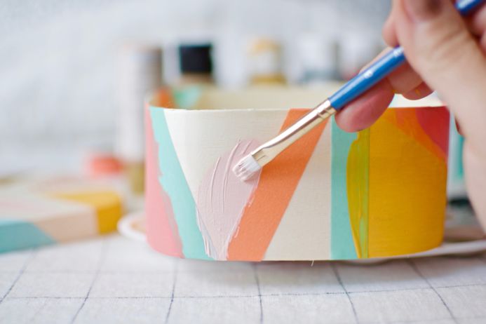 Diy Painted Geometric Wooden Box Dear Handmade Life