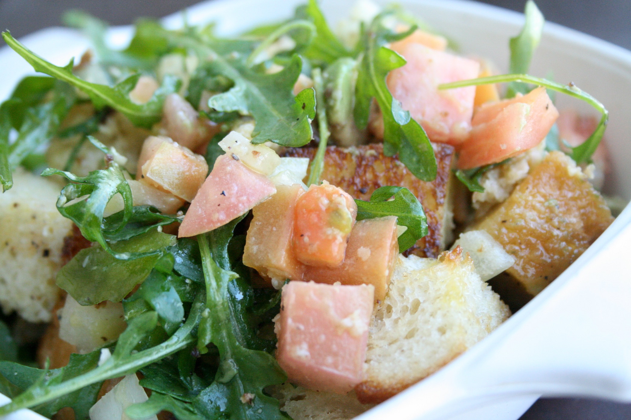 Shokupan (Hokkaido Milk Bread) Arugula Panzanella
