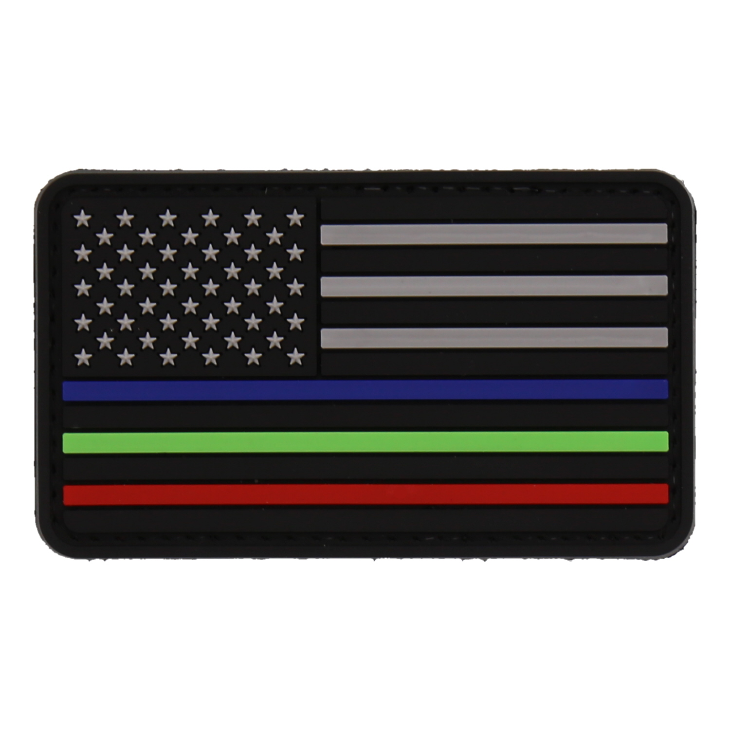 Patch Moral 3D Drapeau USA Hazard 4 - Crochet Et Boucle - 5x7.5cm - Pour Sac, Gilet, équipement Tactique - Noir/Gris - 3