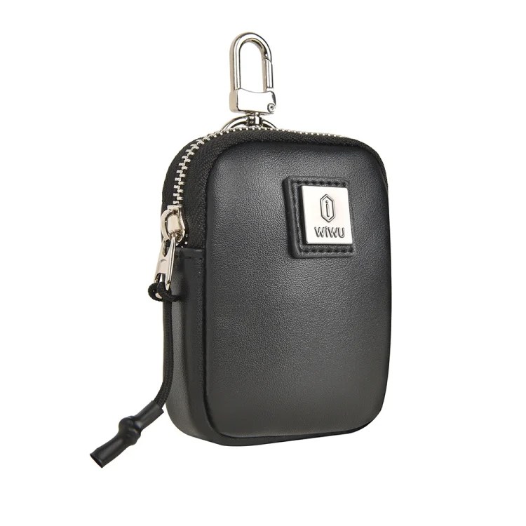 WiWU E-Pouch PU Leather, Water-Resistant, Skin-friendly with Portable Hook Storage Carrying Bag
