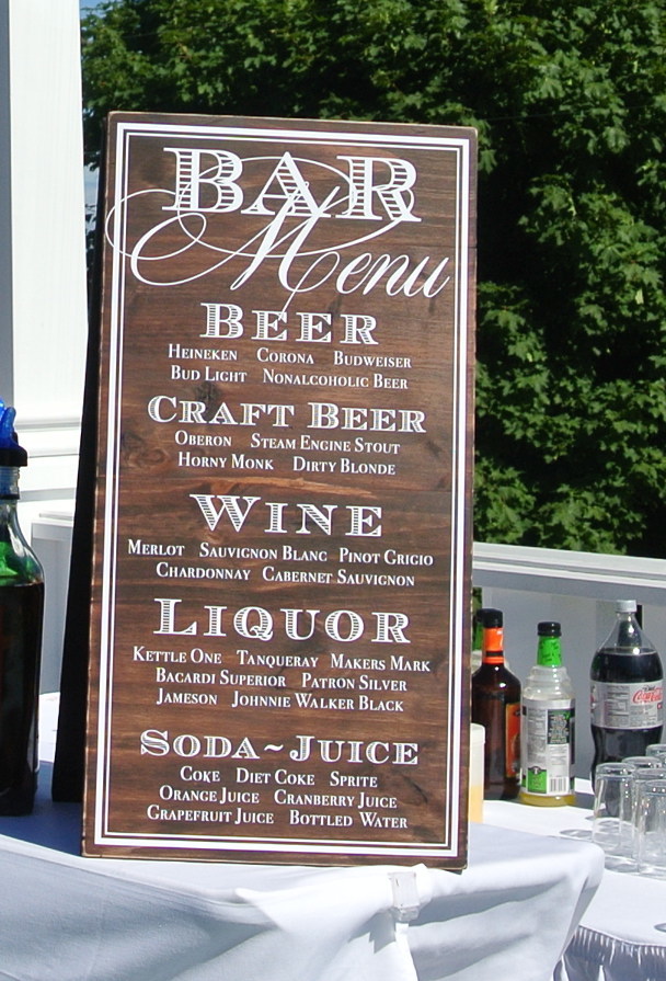 bar menu sign
