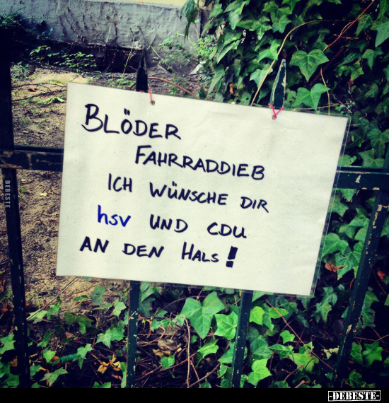 Bilder finden, die zum begriff november passen. Blöder Fahrraddieb, ich wünsche dir HSV und CDU an den ...