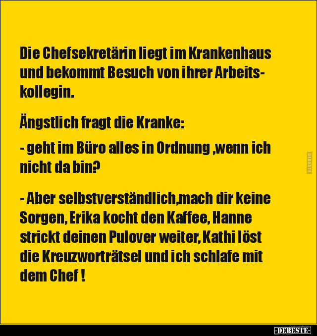 Die Chefsekretärin Liegt Im Krankenhaus Und Bekommt Besuch.. | Lustige Bilder, Sprüche, Witze, Echt Lustig 678_x_640_jpg