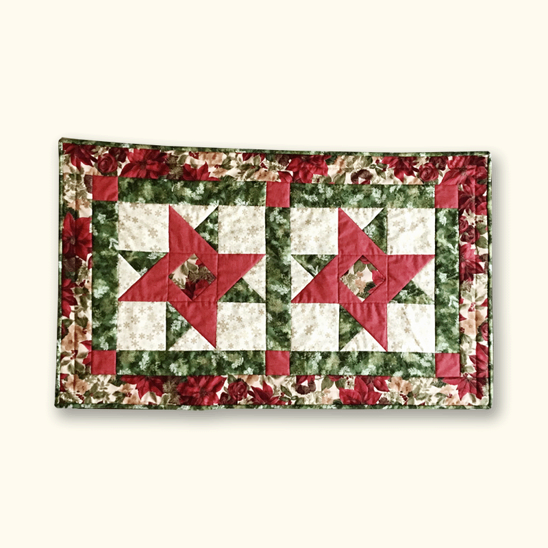 Christmas Star with Poinsettias