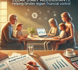 Clear Start Accountants logo showcasing financial stability and support