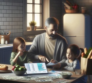 Image depicting a person analyzing financial charts and graphs in a modern office setting.