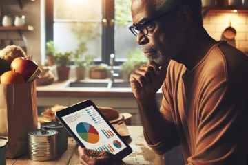 Person analyzing financial data on a computer with graphs and charts.
