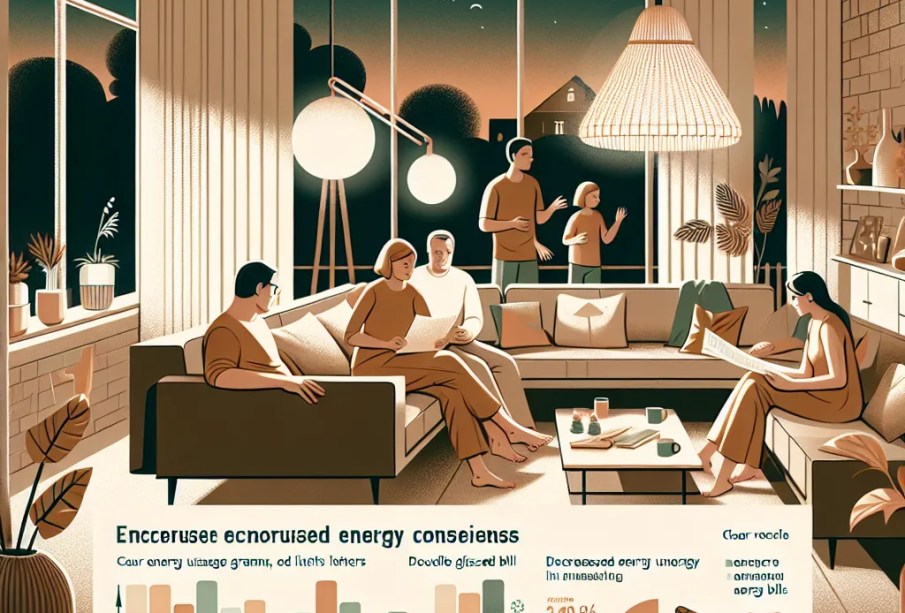 Illustration of a maze with a light at the center symbolizing energy bill support in 2025.