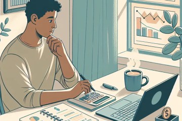 Woman reviewing financial documents and planning for an emergency fund in 2025