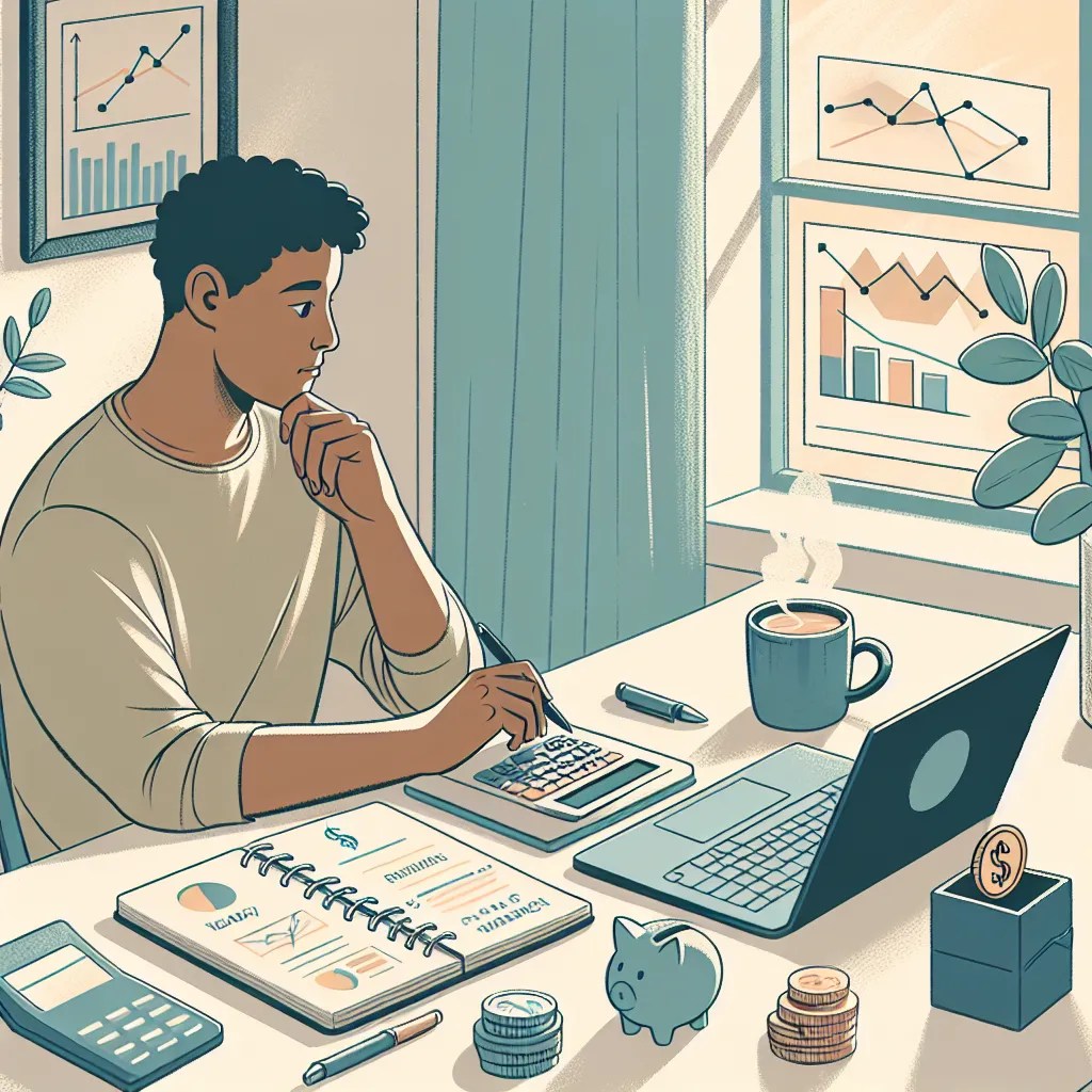 Woman reviewing financial documents and planning for an emergency fund in 2025