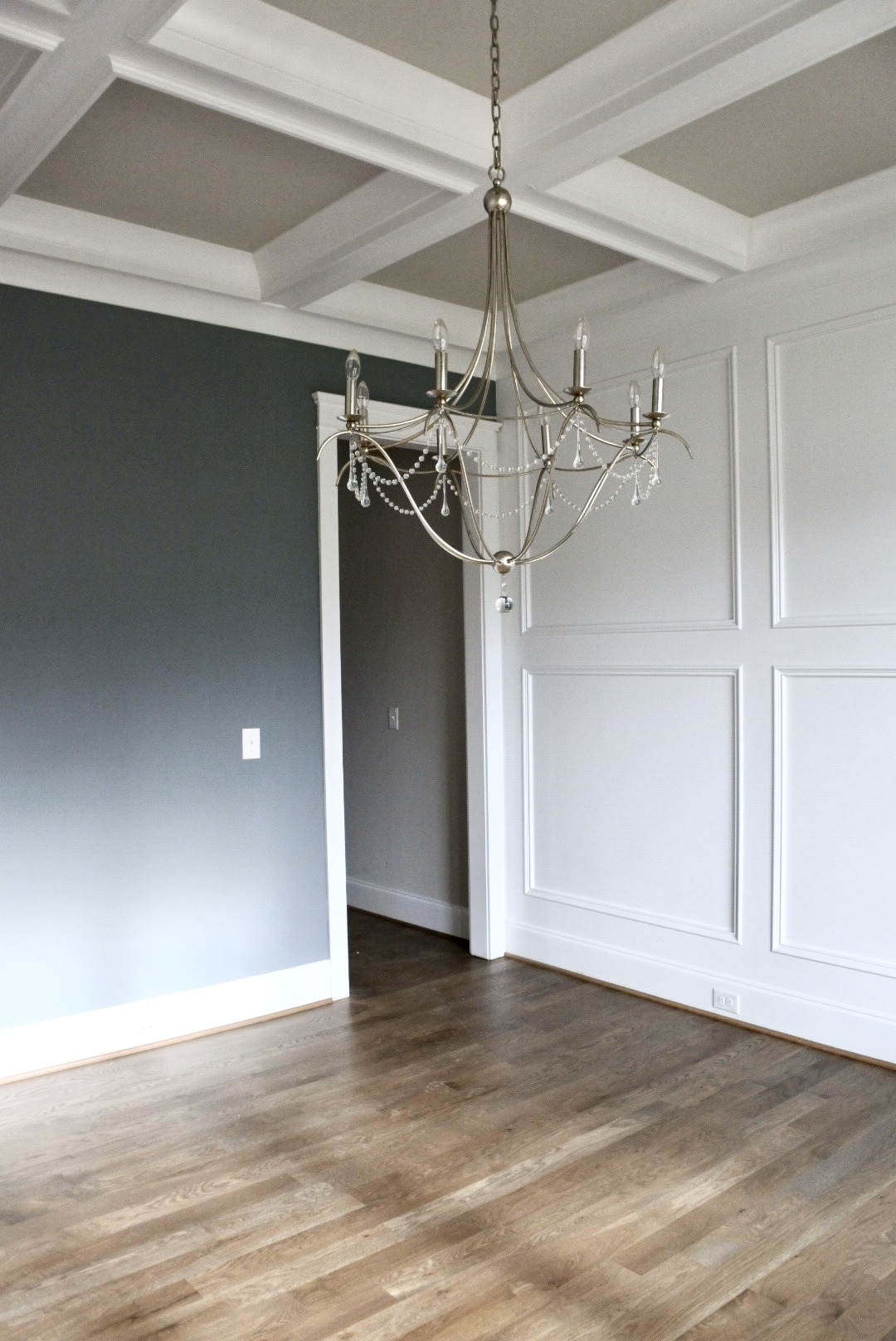Navy and White Wainscoting Dining Room