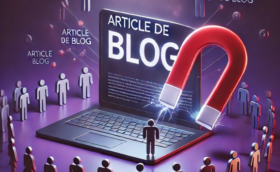 ordinateur sur lequel un article de blog attire les internautes