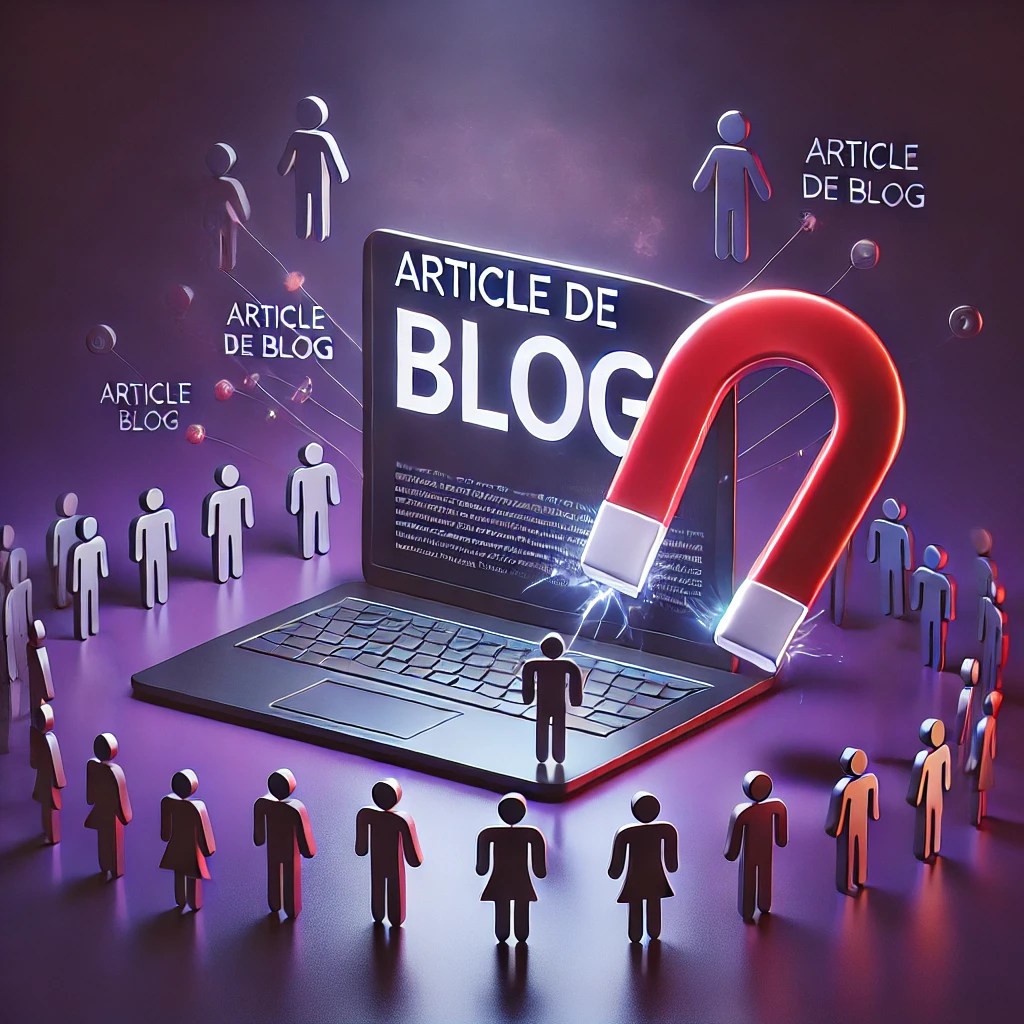 ordinateur sur lequel un article de blog attire les internautes