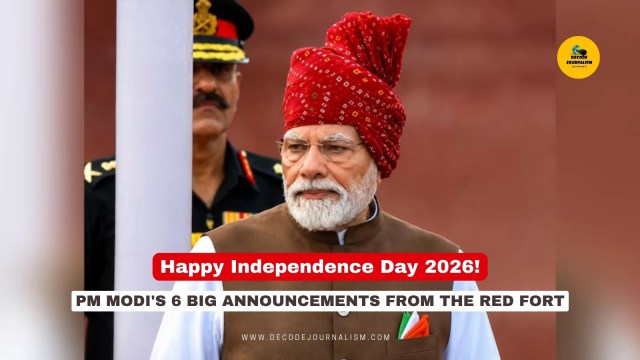 PM Narendra Modi addressing the nation from the Red Fort on Independence Day 2026