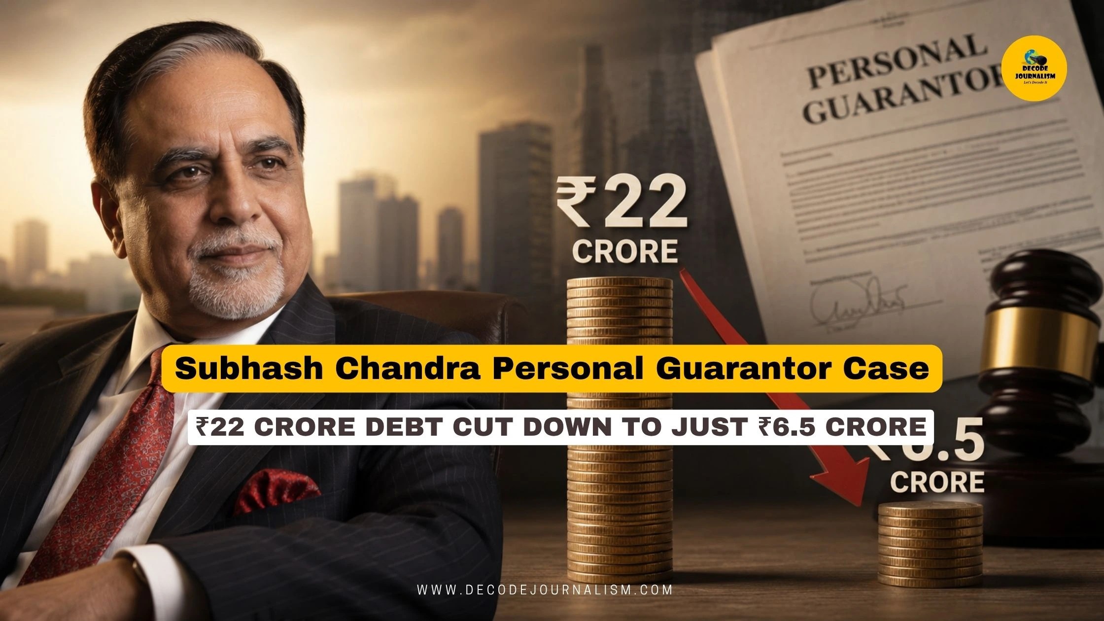 Subhash Chandra, Zee Group founder and chairman emeritus, pictured in connection with his personal guarantor insolvency case