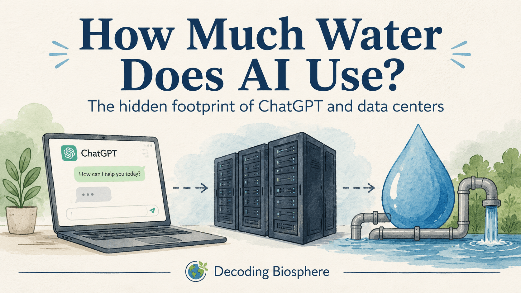 How Much Water Does AI Use? The Hidden Water Footprint of ChatGPT and Data Centers