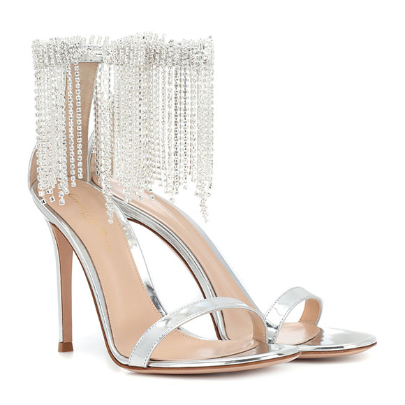 Sandales en cuir métallisé