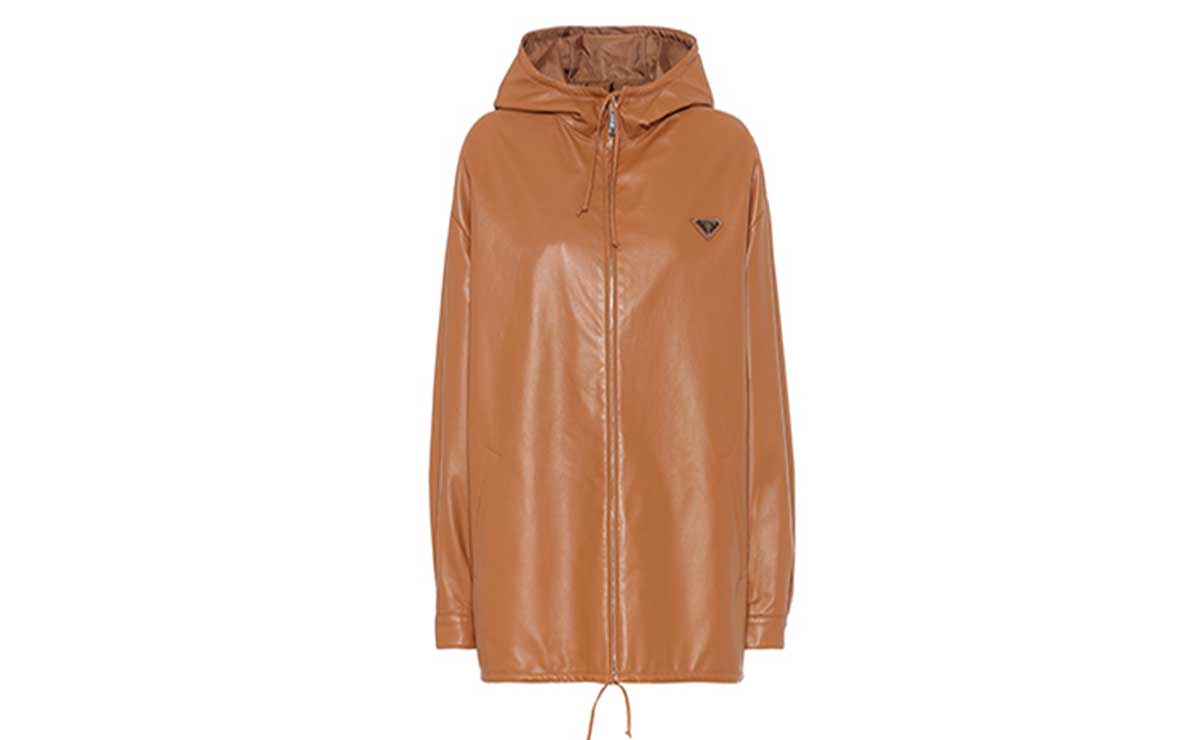 Prada, veste réversible à capuche en cuire Prada, veste réversible à capuche en cuire