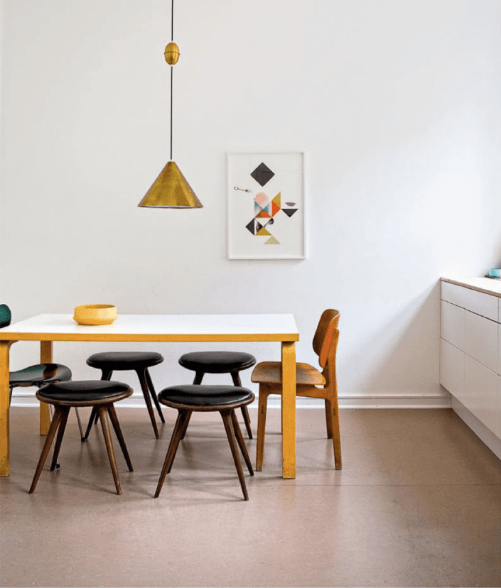 Casa en Copenhagen - cocina mesa rectangular