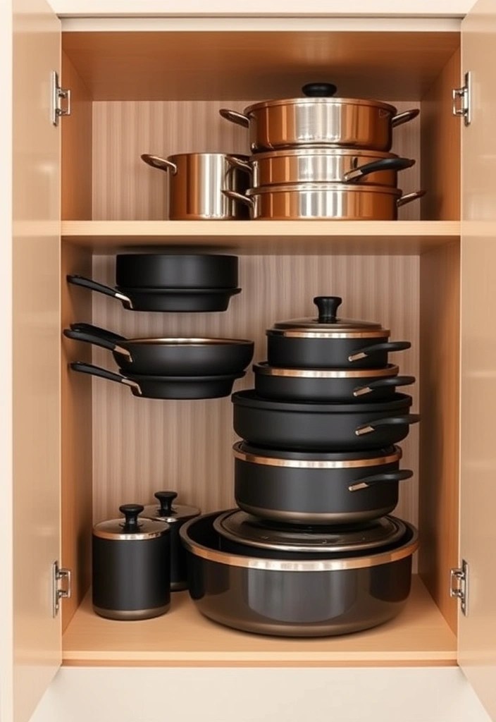20 Genius Kitchen Organization Hacks for Small Spaces (You'll Be Amazed by #8!) - 12. Stackable Cookware